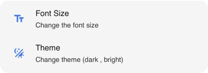 Customization options preview