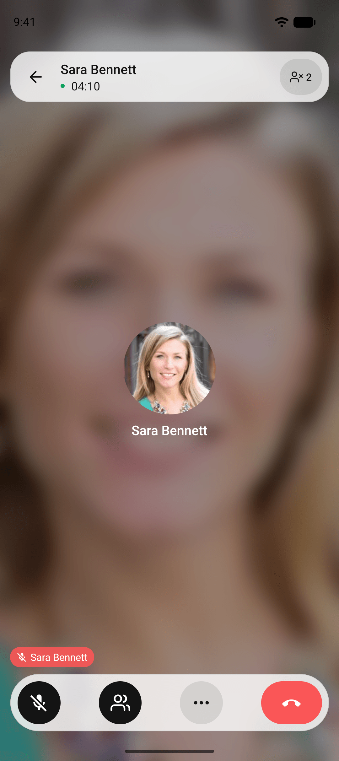 A one to one audio call