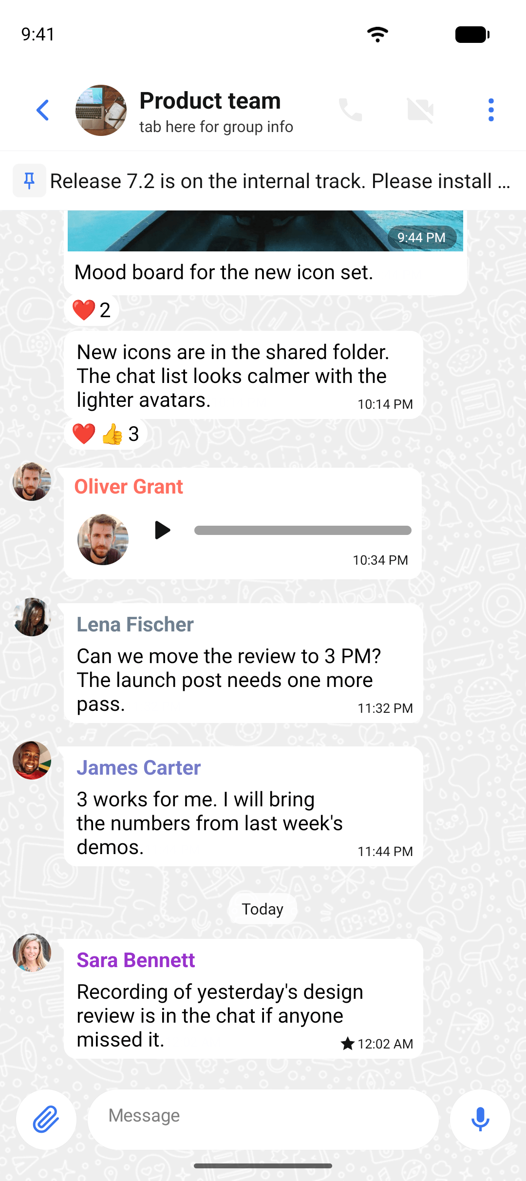A team chat